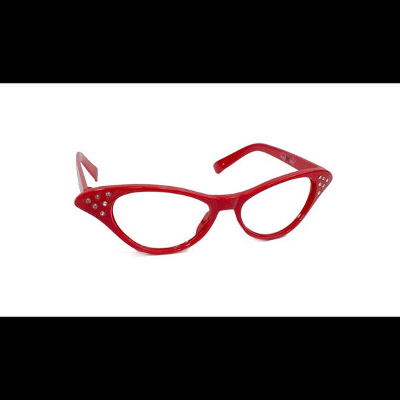 cp usa Accessories - New 50’s Women’s Red Cat Eye Rhinestone Glasses